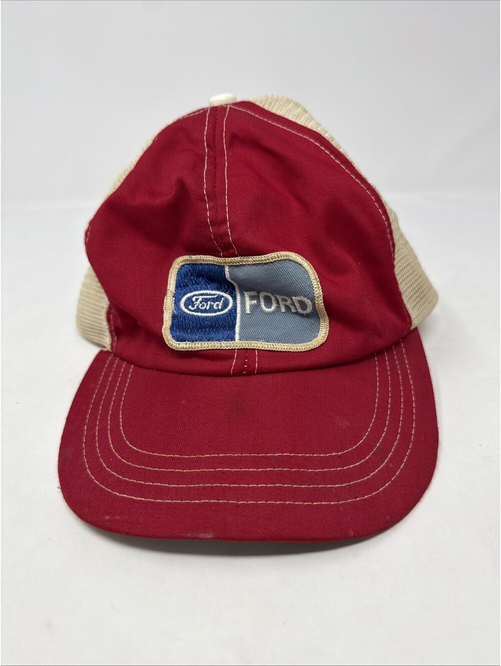 Vintage K BRAND FORD CAR AUTO SNAPBACK RETRO TRUCKER MESH ADVERTISING CAP HAT